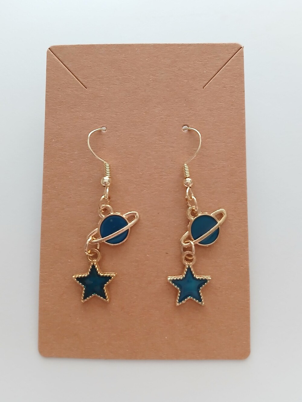 Fashion Jewelry Blue Planet and Star Dangle Earrings
